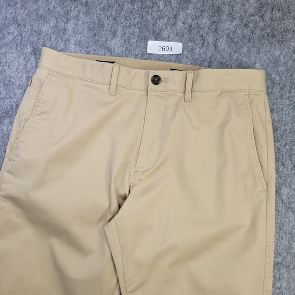 J Crew Chino Slim Fit Flex Men Pants 32x32 Khaki Office Preppy Classic - Picture 1 of 11